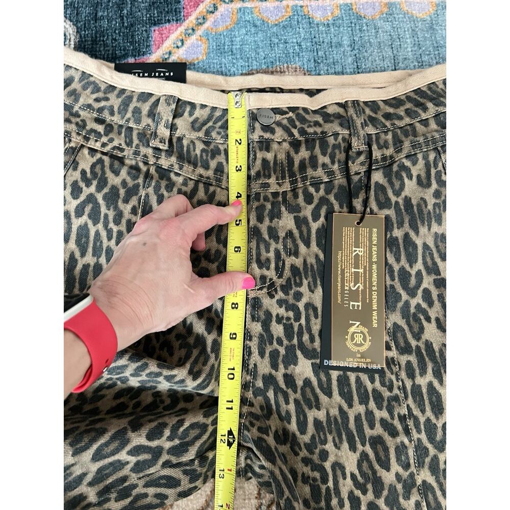 RISEN Women's Leopard Print Wide Leg Barrel High-Waist Denim Jeans Sz 9/29 NWT - Picture 14 of 16